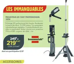 Point Vert Brennenstuhl projecteur led 1350 t professionnel 100w offre