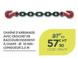 Point Vert Chaine d;arrimage avec crocht de raccourissment a chape 10mm longueur 3,5 m offre