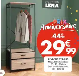 La Foir'Fouille LENA PENDERIE 2 TIROIRS offre