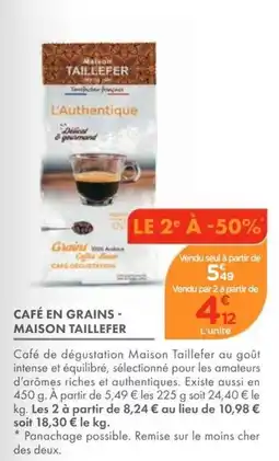 Point Vert MAISON TAILLEFER Café en grains offre