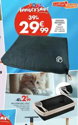 La Foir'Fouille COUSSIN RECTANGLE CITY offre