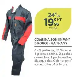 Point Vert BIRouge COMBINAISON ENFANT offre