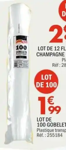 La Foir'Fouille Lot de 100 gobelets offre