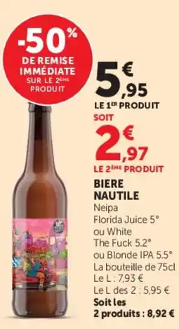 Super U NAUTILE Bière offre