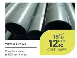 Point Vert TUYAU PVC NF offre