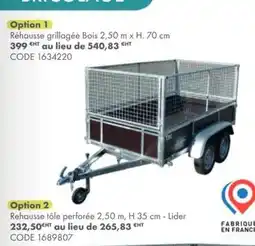Point Vert Lider Réhausse tôle perforée offre