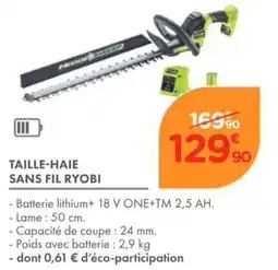 Point Vert RYOBI TAILLE-HAIE SANS FIL offre