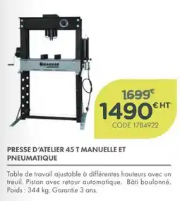 Point Vert RAKKAR PRESSE D'ATELIER 45 T MANUELLE ET PNEUMATIQUE offre