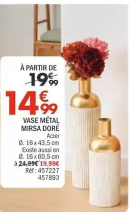 La Foir'Fouille MIRSA VASE MÉTAL DORÉ offre