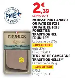 Super U PRUNIER Mousse Pur Canard offre