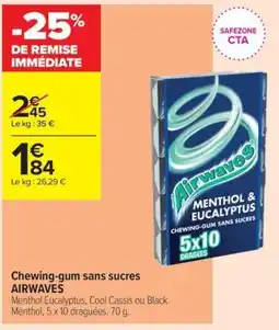Carrefour Contact AIRWAVES Chewing-gum sans sucres offre