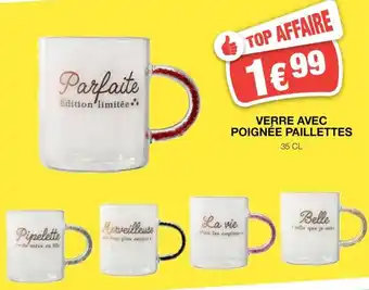 VERRE AVEC POIGNÉE PAILLETTES