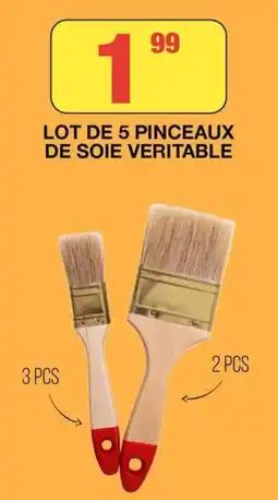 Marché aux Affaires LOT DE 5 PINCEAUX DE SOIE VERITABLE offre