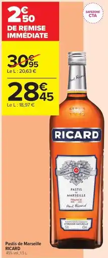 Carrefour Contact RICARD Pastis de Marseille offre