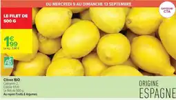 Carrefour Contact Citron BIO offre