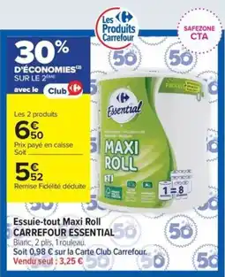 Carrefour Contact Essential Essuie-tout Maxi Roll offre