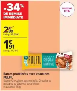 Carrefour Contact FULFIL Barres protéinées offre