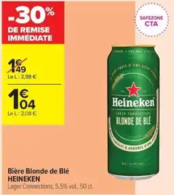 Carrefour Contact HEINEKEN Bière Blonde de Blé offre