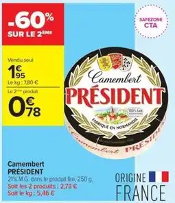 Carrefour Contact Camembert PRÉSIDENT offre