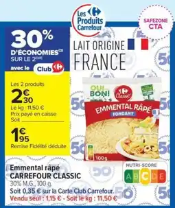 Carrefour Contact Oui Bon! Emmental râpé offre