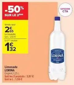 Carrefour Contact Lorina - limonade offre