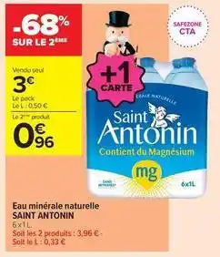 Carrefour Contact Eau minérale naturelle offre