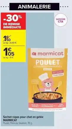 Carrefour Contact Sachet repas pour chat en gelée offre