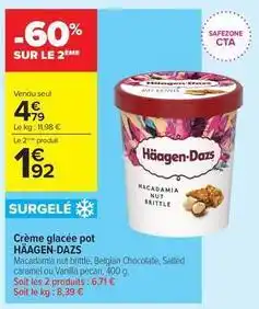 Carrefour Contact Haagen dazs - crème glacée pot offre