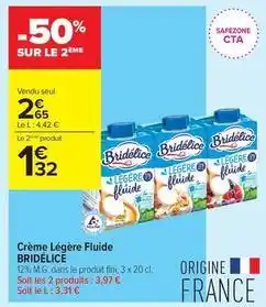 Carrefour Contact Bridélice - crème légère fluide offre