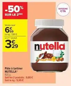 Carrefour Contact Nutella - pâte à tartiner offre