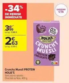 Carrefour Contact Crunchy muesli protein offre
