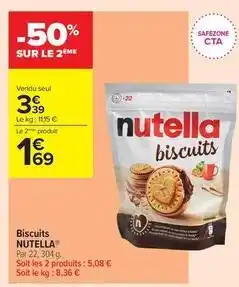 Carrefour Contact Nutella - biscuits offre