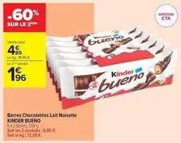 Carrefour Contact Kinder - barres chocolatées lait noisette offre