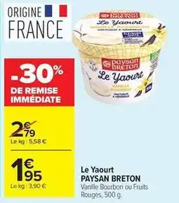 Carrefour Market Paysan breton - le yaourt offre
