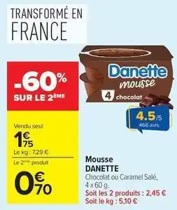 Carrefour Market Danone - mousse danette offre