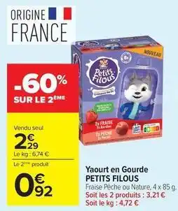Carrefour Market Petits filous - yaourt en gourde offre