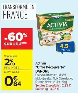 Carrefour Market Danone - activia offre découverte offre