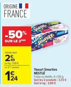 Carrefour Market Nestlé - yaourt smarties offre