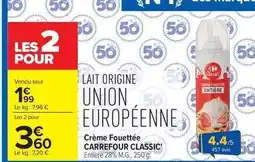 Carrefour Market Carrefour - crème fouettée offre