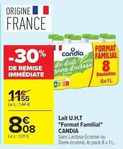 Carrefour Market Candia - lait u.h.t format familial offre