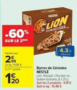 Carrefour Nestlé - barres de céréales offre