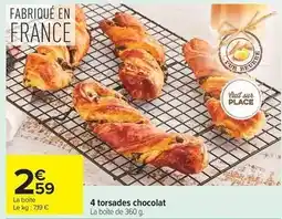 Carrefour 4 torsades chocolat offre