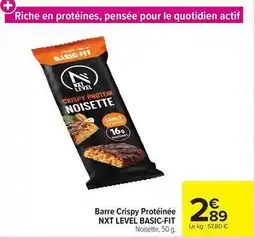 Carrefour Barre crispy protéinée nxt offre