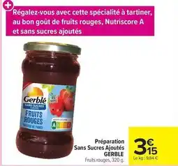 Carrefour Gerblé - préparation sans sucres ajoutés offre