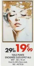 La Foir'Fouille Toile peinte encadree cléo effet alu offre