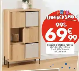 La Foir'Fouille Étagère 6 cases 3 portes offre
