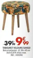 La Foir'Fouille Tabouret velours sango offre