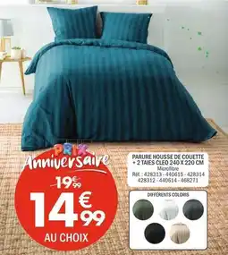 La Foir'Fouille Parure housse de couette + 2 taies cled 240 x 220 cm offre