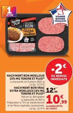 Hyper U Tendre & Plus Hach'ment Bon Moelleux offre