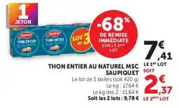 Hyper U SAUPIQUET THON ENTIER AU NATUREL MSC offre
